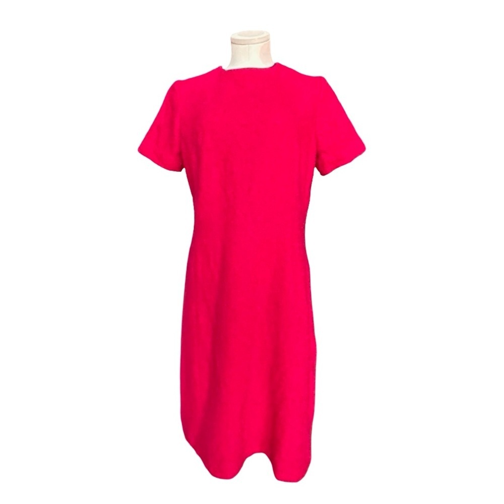 Vintage Hot Pink Jackie O Wool Jacket and Dress with Gold Buttons - Medium - Picture 7 of 9